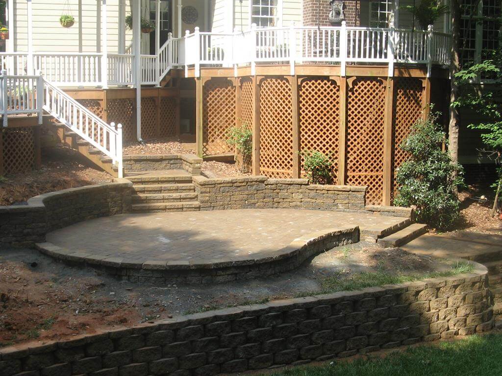 after retaining wall
