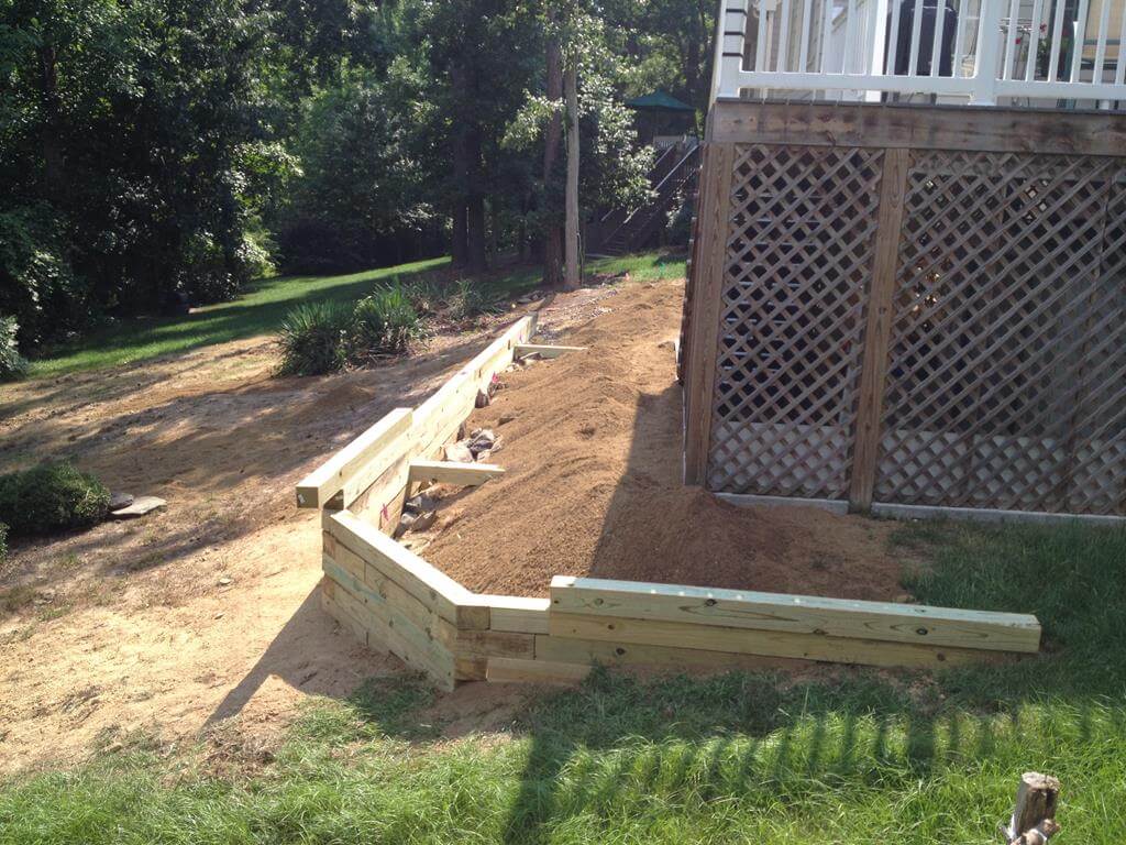 19)Construction Timber Wall (Copy) | Renz Landscapes | Cary, NC