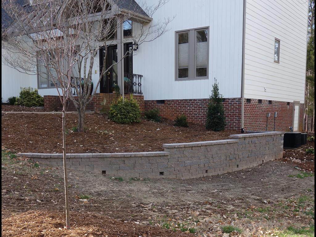 after retaining wall build